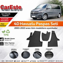 CarEste Vw Transporter T5 T6 T7 2003-2023 Uyumlu 4d Havuzlu Paspas Seti 3 Parça Tpe Kauçuk