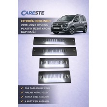 CarEste Citroen Berlingo 2019-2026 Uyumlu Kapı Eşiği 4 Parça 304 Paslanmaz Çelik Plastik Üzeri Krom