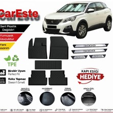 CarEste Peugeot 3008 2016-2024 4d Havuzlu Paspas 5 Parça Tpe Koku Yapmaz 3008 Yazılı Kapı Eşiği Hediyeli