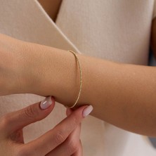 Sembol Gold 14 Ayar Italyan Dorika Kelepçe Altın Bileklik 2 mm 1.55 Gram