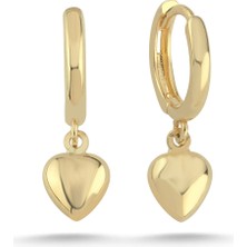 Zümrüt Sarraf 14 Ayar Altın Sallantılı Kalp Küpe