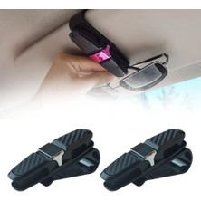 2 Adet Araç Içi Güneşliğe Takılan 2'li Gözlük Tutucu, Kart, Para Takmalık Aparat