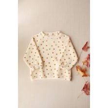 Oh la la Koala For Little Ones Puantiye Baskılı Kadife Düğme Detaylı Bebek Üst