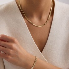 Sembol Gold 14 Ayar Gurmet Altın Set Kolye Bileklik 4.70 Gram 4 mm