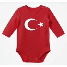 Venüs Dijital Ayyıldız Türkiye Baskılı Kırmızı Bebek Zıbın Body