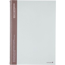 Morning Glory 5000 Trendy Çizgili Defter 25,6X18,4 cm Gri 10250-84484
