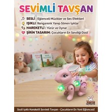 Farbu Oyuncak Ipli Pilli Işıklı, Müzikli ve Hareketli Sevimli Dans Eden Tavşan Oyuncak Hayvan Figürü