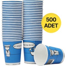 Ofix Karton Bardak Özel Baskılı 7 Oz 180 ml 500 Adet - Mavi