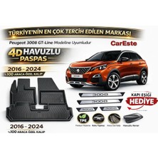 CarEste Peugeot 3008 Gt-Line 2016-2024 4d Havuzlu Paspas Araca Özel Tpe + Kapı Eşiği Hediye