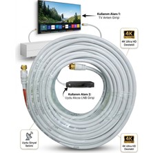 Zeyar Teknoloji Fabrikasyon Gold Uç F Konnektörlü 10 Metre Lnb Uydu Kablosu - Tv Anten Bağlantı Kablosu