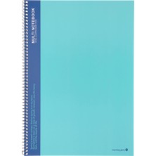 Morning Glory 5000 Trendy Çizgili Defter 25,6X18,4 cm Turkuaz 10250-84484