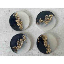 4 Lü Bardak Altlığı Epoksi Özel Tasarım 10X10