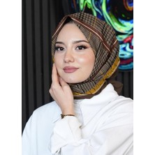 Afvente Soyut Desen Kahverengi Soft Pamuk Eşarp - Çok Renkli 53