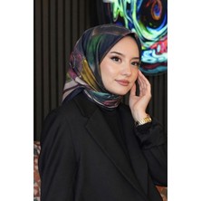 Afvente Soyut Desen Bordo Soft Pamuk Eşarp - Çok Renkli20