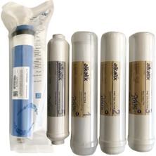 Alkalix 5 Aşamalı Inline Filtre Seti Su Arıtma Cihazı İçin Yüksek Performanslı Filtreler