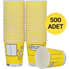 Ofix Karton Bardak Özel Baskılı 7 Oz 180 ml 500 Adet - Sarı