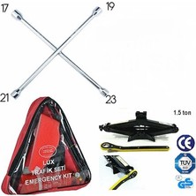 İnoltrare Trafik Seti + Bijon Anahtarı + Kriko 3'lü Araba Seti