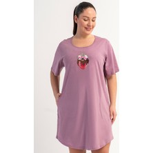 Vienetta Pamuklu Kadın Büyük Beden Kısa Kol Gecelik, 601136