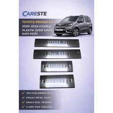 CarEste Toyota Proace City 2020-2026 Uyumlu Kapı Eşiği 4 Parça 304 Paslanmaz Çelik Plastik Üzeri Krom