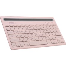  everest kb-bt82 pembe-gri bluetooth ultra ınce+şarjlı q mac-win-android-ıos uyumlu kablosuz klavye