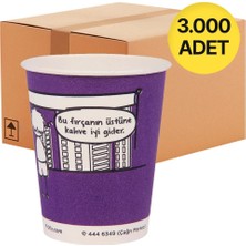 Ofix Karton Bardak Özel Baskılı 7 Oz 180 ml 3000 Adet - Mor - 1 Koli