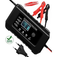 Rj-C1 12V 6A Akıllı Araba Motosiklet LCD Ekran Araç Akü Onarım Hızlı Şarj Cihazı Islak Kuru Jel
