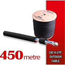 Nif Bilişim Qport Yüksek Bakır Utp 23AWG 0.58 mm Dış Ortam Cat6 Outdoor Kablo 450 Metre