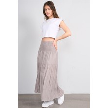 Metraj Y26 23 Vizon Kadın Viskon Astarlı Etek Std