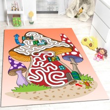 Halı Vagonu Halıvagonu 3D-918 Mantar Ev Çocuk Odası Halısı