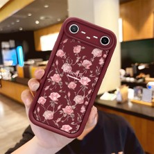 HONTINGA Tecno Spark Slim 5g  ile Uyumlu Kılıfı Düşüme Önleyici Basitlik Anti Düşme Kamera Korumali Çiçek Bordo Desen Yumuşak Silikon Telefon Kılıfı Kadın ve Erkek Için Uygundur K2-7044