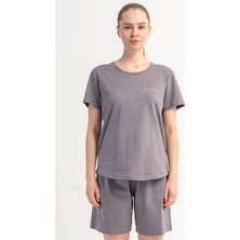 Vienetta Pamuklu Kadın Kısa Kol Şortlu Pijama Takım, 512067