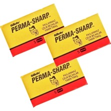 Perma-Sharp Çift Taraflı Tıraş Bıçağı, Paslanmaz Çelik, 3 Kutu x 5 Adet, Toplam 15 Jilet, Islak Tıraş Için