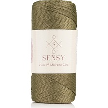Sensy Premium Haki Renkli 2 mm Makrome İpi 200 gr %100 Polyester Malzeme Özellikleri ile