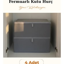 Venita Home 4 Adet Fermuarlı Kutu Formunda Çok Amaçlı Hurç, Dolap Içi Düzenleyici, Baza Hurç 50X40X19