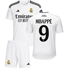 Denapcal Mbappe Real Madrid Beyaz 3'lü Çocuk Futbol Forma Seti (Forma,şort ve Çorap)