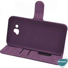 Galaxy A20S Için Kılıf Fabric Book Wallet Mor [galaxy A20S ile Uyumlu Kılıf - Mor]