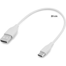 Yetty Type-C Kısa Hızlı Powerbank Şarj ve Data Kablosu 2.1A Beyaz 20CM (Type-C)