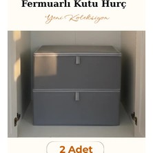 Venita Home 2 Adet Fermuarlı Kutu Formunda Çok Amaçlı Hurç, Dolap Içi Düzenleyici, Baza Hurç 50X40X19