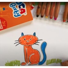 3 In 1 Bebek Ahşap Gövdeli Boya Kalemi, 10'lu