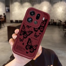 HONTINGA Oppo Find X9 Pro 5g  ile Uyumlu Kılıfı Düşüme Önleyici Basitlik Anti Düşme Kamera Korumali Kelebek Bordo Desen Yumuşak Silikon Telefon Kılıfı Kadın ve Erkek Için Uygundur K2-7232