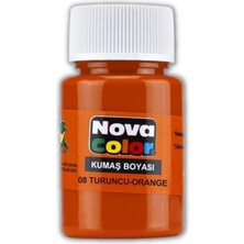 Nova Color Turuncu Kumaş Boyası 30 ml Yılanabilir ve Solmaya Karşı Dayanıklı Özellikte