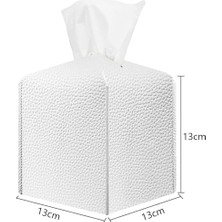 Taraklar, Kare Dekoratif Pu Deri Mendil Kutusu Kapağı, Modern Mendil Kutusu ve Yüz Kağıdı Organizatörü, Banyo, Tuvalet Tezgahı, Komodin, Masa ve Araç Kullanımı Için (Beyaz)