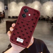 HONTINGA Oppo A3 4g ile Uyumlu Kılıfı Düşüme Önleyici Basitlik Anti Düşme Kamera Korumali Fiyonk Bordo Desen Yumuşak Silikon Telefon Kılıfı Kadın ve Erkek Için Uygundur K2-7231