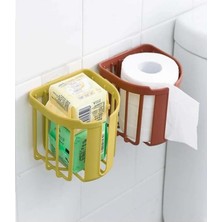 Wc Kağıdı Için Pratik Kolay Monte Edilebilen Yapışkanlı Çok Fonksiyonlu Beyaz Banyo Organizeri