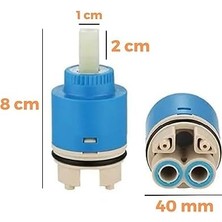 Batarya Kartuşu 40 mm Ayaklı Aç Kapa Musluk Çeşme Kartuşu