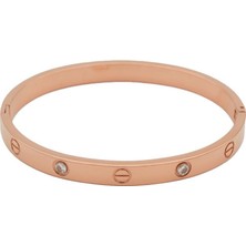 Oqqo Taşlı Rose Çelik Bileklik