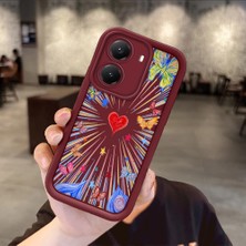 HONTINGA Poco X7 Pro ile Uyumlu Kılıfı Düşüme Önleyici Basitlik Anti Düşme Kamera Korumali Kalp Bordo Desen Yumuşak Silikon Telefon Kılıfı Kadın ve Erkek Için Uygundur K2-7233