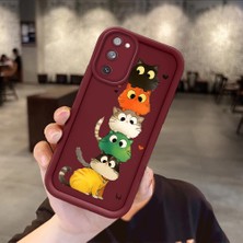 HONTINGA Samsung Galaxy S20 Fe ile Uyumlu Kılıfı Düşüme Önleyici Basitlik Anti Düşme Kamera Korumali Kedi Bordo Desen Yumuşak Silikon Telefon Kılıfı Kadın ve Erkek Için Uygundur K2-7154
