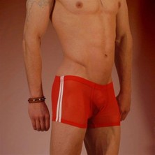 Hafif Giyim Erkek Kırmızı Fantezi Seksi Şerit Detaylı Boxer HF030918