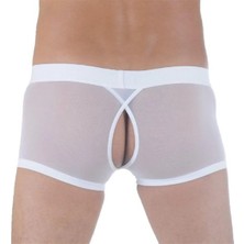 Hafif Giyim Erkek Beyaz Fantezi Seksi Özel Bölgesi Transparan Boxer HF291122